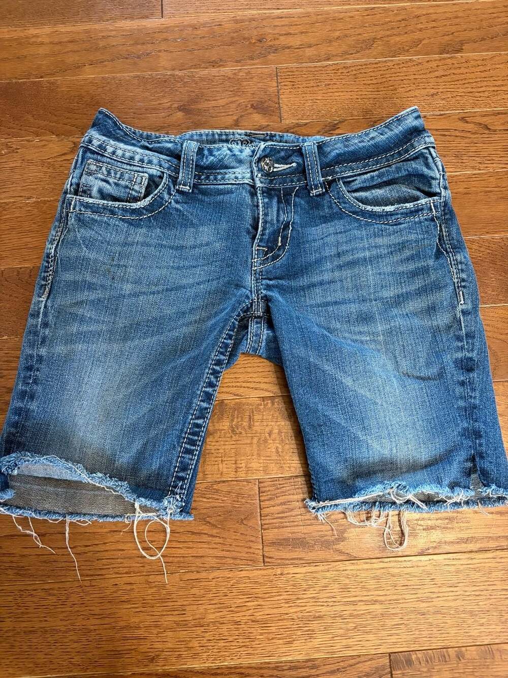 Miss Me Cutoff Bermuda Jean Shorts
